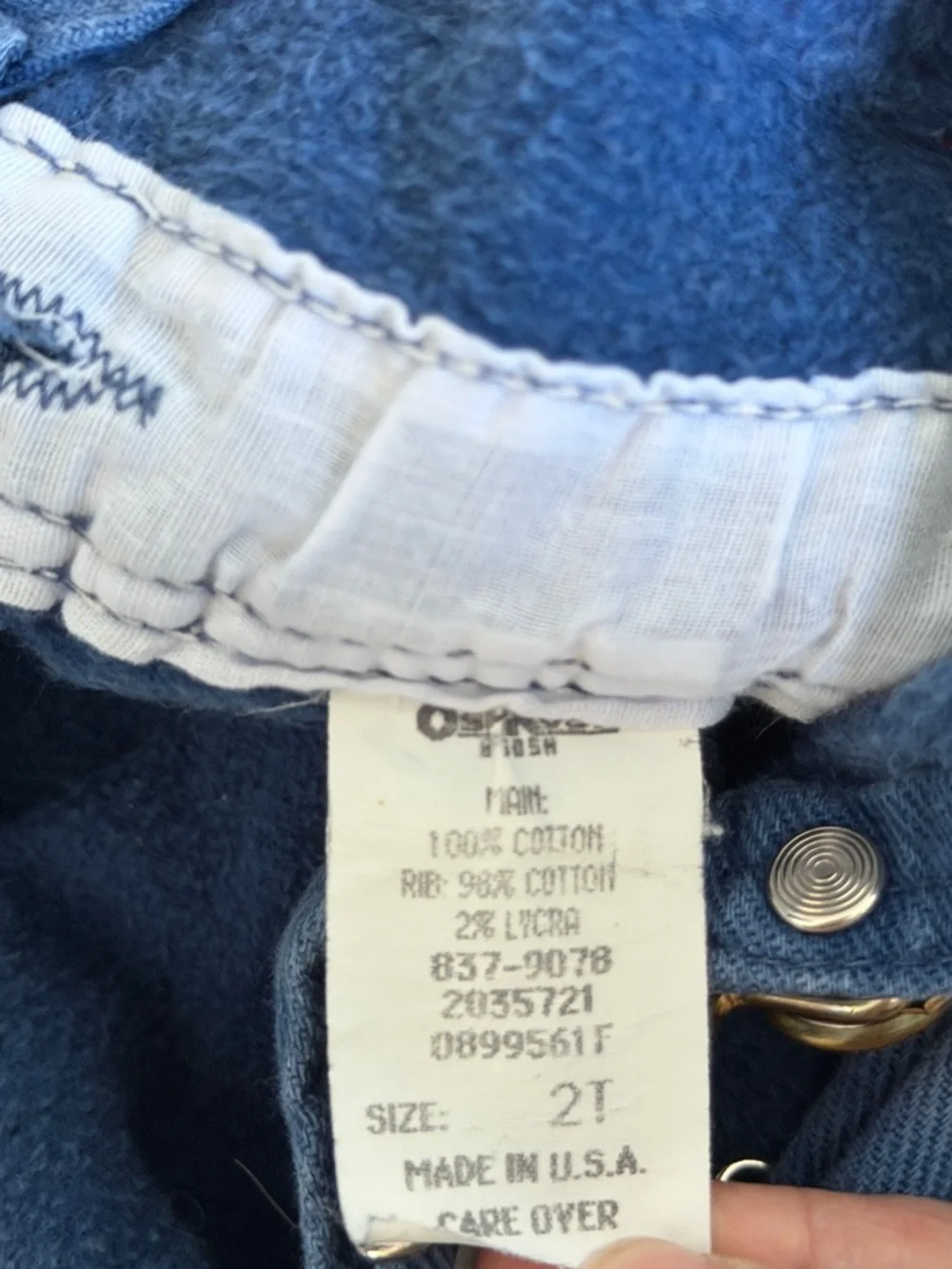 Vintage Oshkosh Plaid Denim Overalls 2T